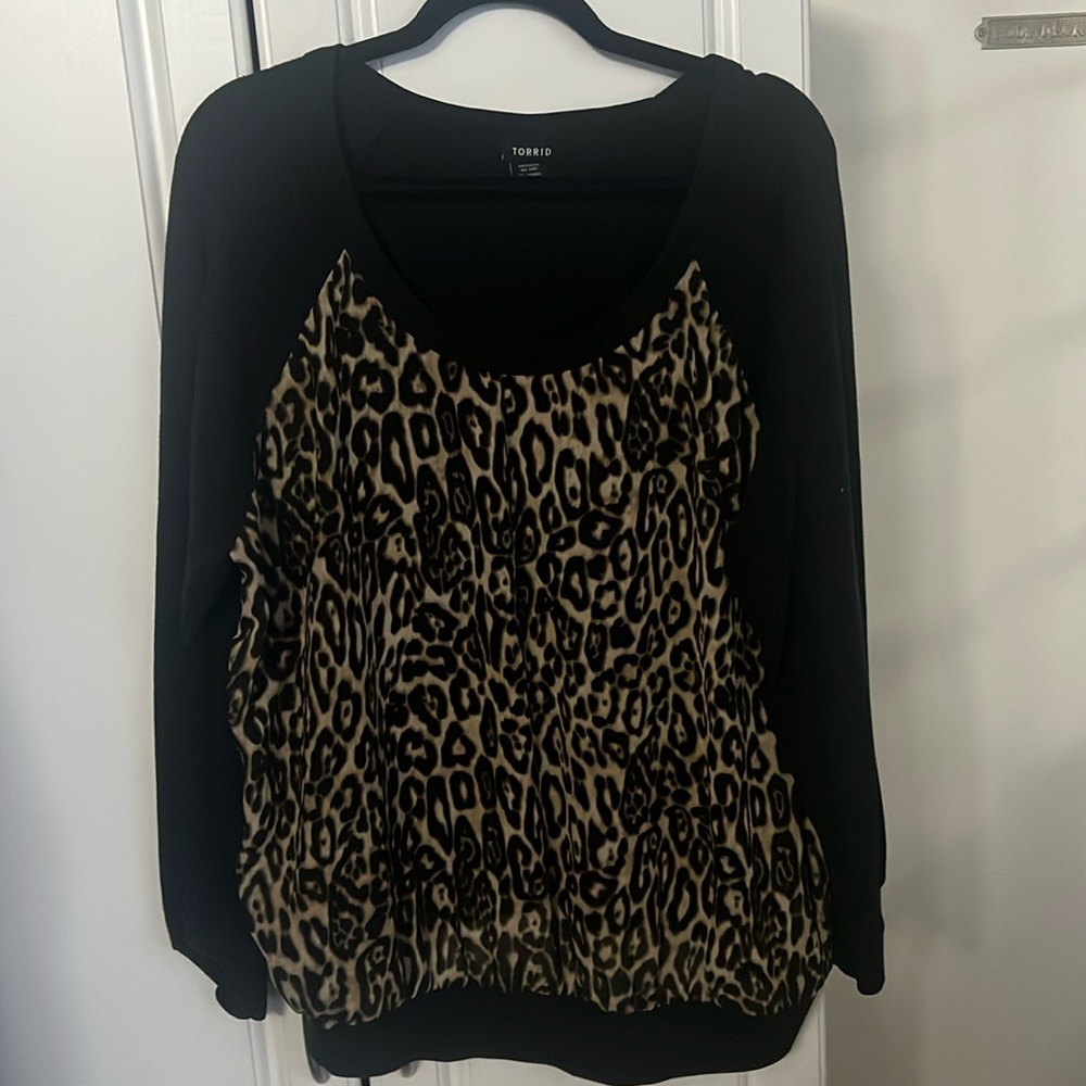 Torrid leopard blouse runs big